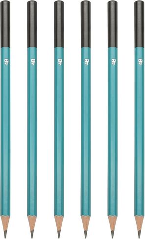 PATIKIL 2B Drawing Pencils for Sketching, 6PCS Sketch Pencils for Drawing Art Pencils Graphite Wood Pre-sharpened for Drawing Sketching Artist, Hexagonal, Black Refill, Green/Black Pole in Kuwait