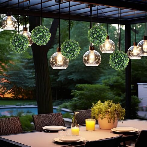 Hotop 4 Pcs 15.7 Inch Artificial Plant Topiary Ball 4 Layers Garden Spheres Boxwood Balls Artificial Topiaries Spheres Decorative Balls for Backyard, Balcony, Garden, Wedding and Indoor Outdoor Decor in Kuwait