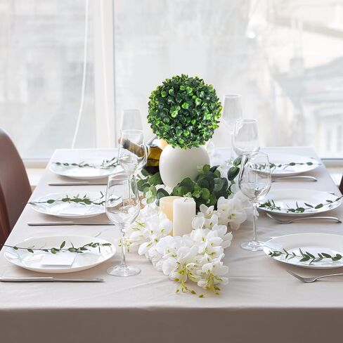 Hotop 4 Pcs 15.7 Inch Artificial Plant Topiary Ball 4 Layers Garden Spheres Boxwood Balls Artificial Topiaries Spheres Decorative Balls for Backyard, Balcony, Garden, Wedding and Indoor Outdoor Decor in Kuwait