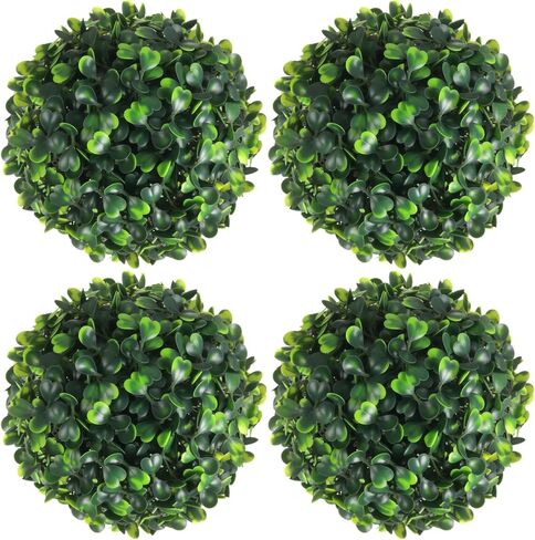 Hotop 4 Pcs 15.7 Inch Artificial Plant Topiary Ball 4 Layers Garden Spheres Boxwood Balls Artificial Topiaries Spheres Decorative Balls for Backyard, Balcony, Garden, Wedding and Indoor Outdoor Decor in Kuwait