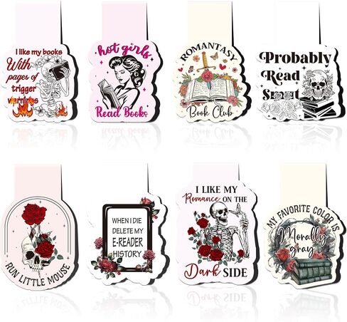 Dark Romance Magnetic Bookmarks: 8 Pcs Funny Magnet Book Page Markers for Reading, Spicy Fairytale Bookmark Clips, Gifts for Women Book Lovers Office School Supplies in Saudi Arabia