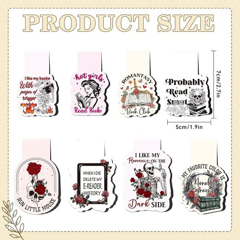 Dark Romance Magnetic Bookmarks: 8 Pcs Funny Magnet Book Page Markers for Reading, Spicy Fairytale Bookmark Clips, Gifts for Women Book Lovers Office School Supplies in Saudi Arabia