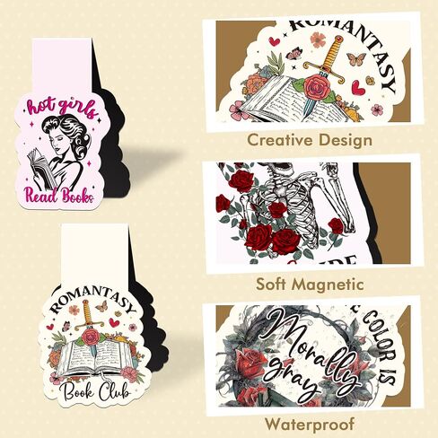 Dark Romance Magnetic Bookmarks: 8 Pcs Funny Magnet Book Page Markers for Reading, Spicy Fairytale Bookmark Clips, Gifts for Women Book Lovers Office School Supplies in Saudi Arabia