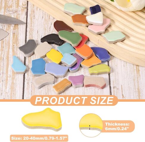 PATIKIL 500g/1.1LB Irregular Ceramics Mosaic Tiles, 0.79"-1.57" Mosaic Stained Tile Broken Porcelain Pieces Stones Bulk for DIY Craft Making Home Decoration, Light Blue in Kuwait