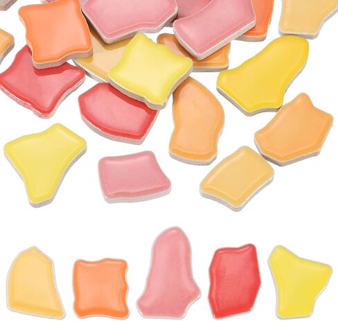 PATIKIL 500g/1.1LB Irregular Ceramics Mosaic Tiles, 0.79"-1.57" Mosaic Stained Tile Broken Porcelain Pieces Stones Bulk for DIY Craft Making Home Decoration, Light Blue in Kuwait