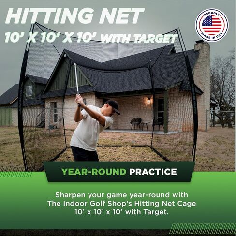 Hitting Net 10' x 7' with Target Knotless Golf Net for Indoor and Outdoor Practice - Arrives Ready to Assemble and Use in Kuwait