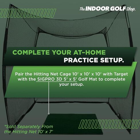 Hitting Net 10' x 7' with Target Knotless Golf Net for Indoor and Outdoor Practice - Arrives Ready to Assemble and Use in Kuwait
