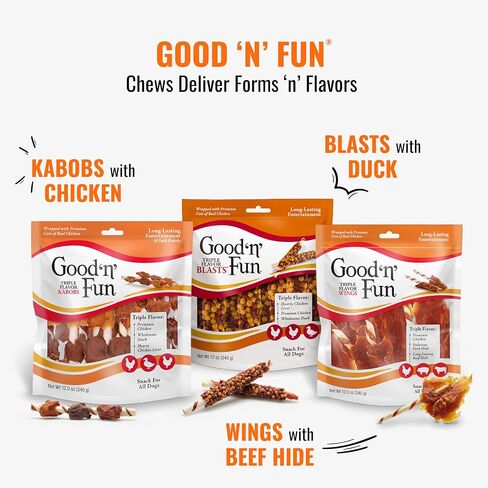 Good'n'Fun ثلاثية النكهة كابوبس 4 أونصة، وجبة خفيفة لجميع الكلاب in Kuwait