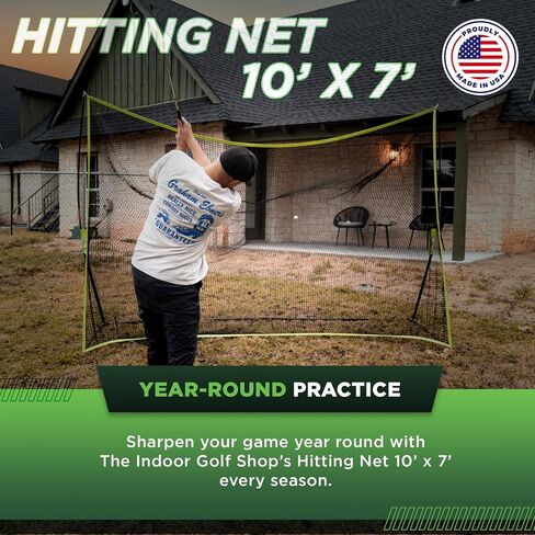 Hitting Net 10' x 7' with Target Knotless Golf Net for Indoor and Outdoor Practice - Arrives Ready to Assemble and Use in Kuwait