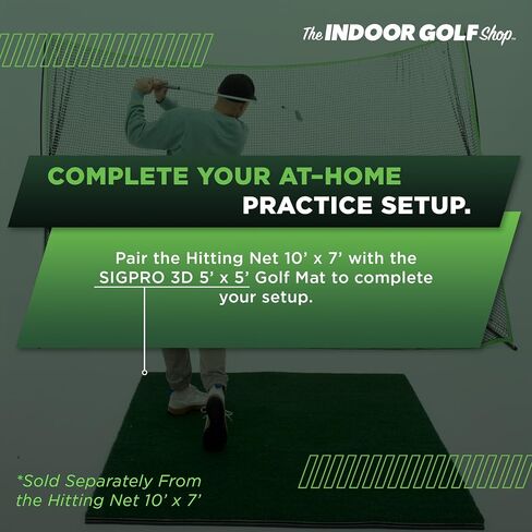 Hitting Net 10' x 7' with Target Knotless Golf Net for Indoor and Outdoor Practice - Arrives Ready to Assemble and Use in Kuwait