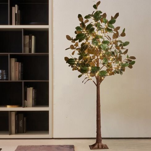 Fudios مضاءة أشجار الزيتون الاصطناعية 4ft 160 LED ضوء خرافية للديكور داخل الخارج، مضاءة شجرة وهمية أضواء خضراء كهربائية لعيد الميلاد الزفاف عطلة ديكور المنزل in Kuwait