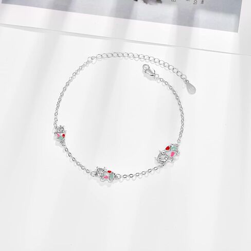 Dreamboat Squirrel Moonstone Bracelet Sterling Silver Moonstone Heart Shaped Squirrel Bracelet Adjustable Squirrel Bracelet Jewelry Gift for Women in Saudi Arabia