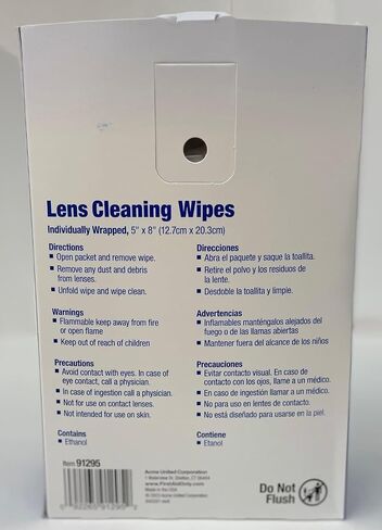 PhysiciansCare Pre-moistened Lens Wipes for Eyeglasses, Safety Glasses, Goggles & Camera Lenses, 4 Pack (100 Count) in Saudi Arabia