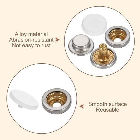 HARFINGTON 24 Set Leather Snap Fasteners Kit 20mm Metal Snap Button Press Studs Leather Rivets Snaps with 3 Setter Tools for Clothes Jackets Jeans Wears, Gold in Saudi Arabia