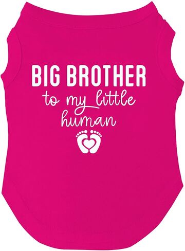 Big Brother to My Little Human Dog Tee Shirt Sizes for Puppies, Toys, and Large Breeds (Red, X-Large 167) in Kuwait