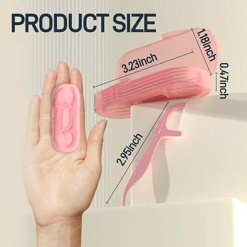 Holy Rose Dental Floss Dispenser with 100 Picks - Flossers Case with 200 Floss Sticks,Mint Flavored,Dual-Line Design,is Perfect Tool for Teeth Cleaning. in Kuwait