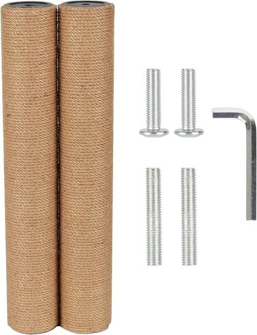 7.4cm 2.91in Diameter Cat Tree Scratching Post Replacement Jute Pole Parts for Cat Tower (15.75in/40cm, M10*2poles) in Kuwait