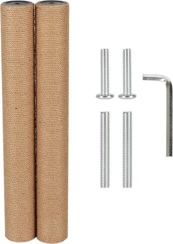 7.4cm 2.91in Diameter Cat Tree Scratching Post Replacement Jute Pole Parts for Cat Tower (15.75in/40cm, M10*2poles) in Kuwait