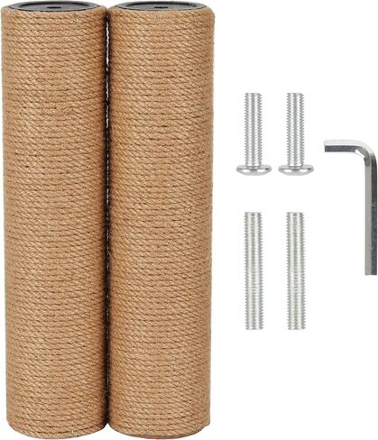 7.4cm 2.91in Diameter Cat Tree Scratching Post Replacement Jute Pole Parts for Cat Tower (15.75in/40cm, M10*2poles) in Kuwait