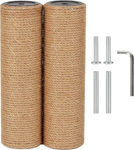 7.4cm 2.91in Diameter Cat Tree Scratching Post Replacement Jute Pole Parts for Cat Tower (15.75in/40cm, M10*2poles) in Kuwait