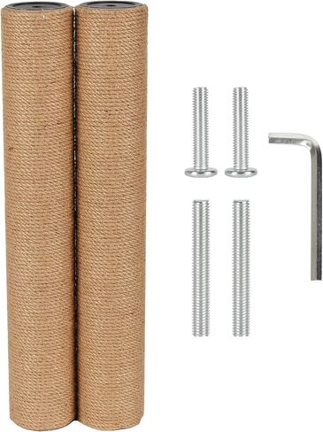 7.4cm 2.91in Diameter Cat Tree Scratching Post Replacement Jute Pole Parts for Cat Tower (15.75in/40cm, M10*2poles) in Kuwait