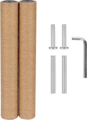 7.4cm 2.91in Diameter Cat Tree Scratching Post Replacement Jute Pole Parts for Cat Tower (15.75in/40cm, M10*2poles) in Kuwait