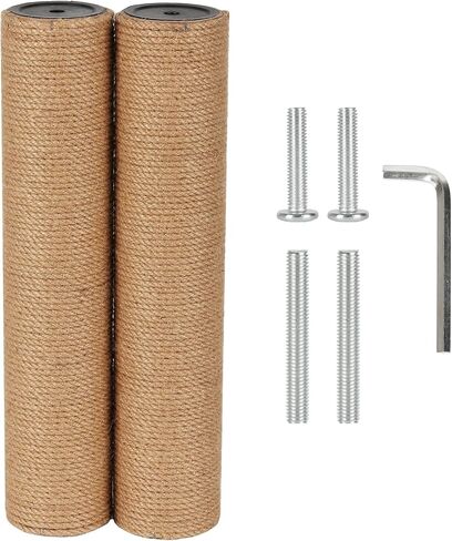 7.4cm 2.91in Diameter Cat Tree Scratching Post Replacement Jute Pole Parts for Cat Tower (15.75in/40cm, M10*2poles) in Kuwait