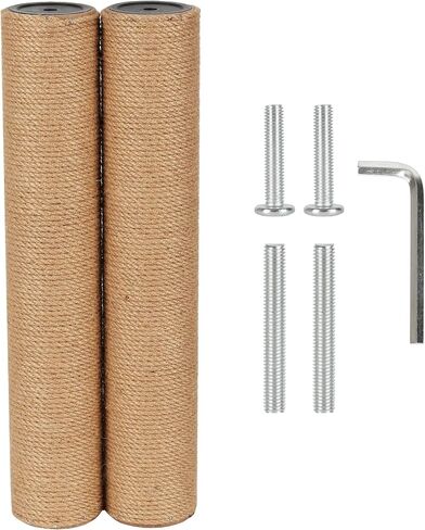 7.4cm 2.91in Diameter Cat Tree Scratching Post Replacement Jute Pole Parts for Cat Tower (15.75in/40cm, M10*2poles) in Kuwait
