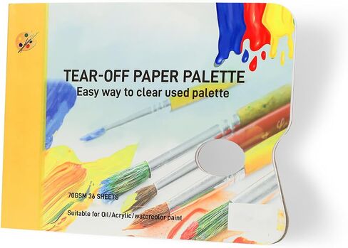 ASTIMESA 36 Sheets Tear Off Palette Paper Pad with Thumb Hole, 9 x 12 Inch Disposable White Paint Palette Paper, Artist Painting Mixing Palette Paper for Oil Acrylic Watercolor (A4) in Saudi Arabia