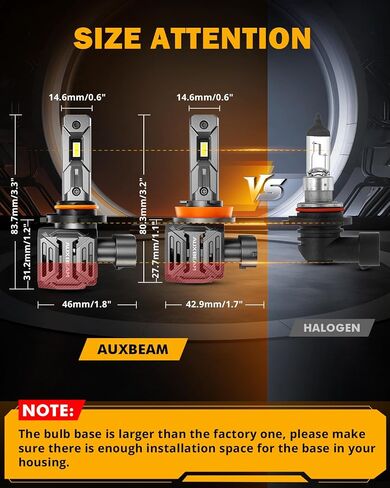 Auxbeam H11 Fog Light, 16000LM 400% Super Bright H9 H8 Fog Light For UTV ATV Offroad Vehicles in Kuwait