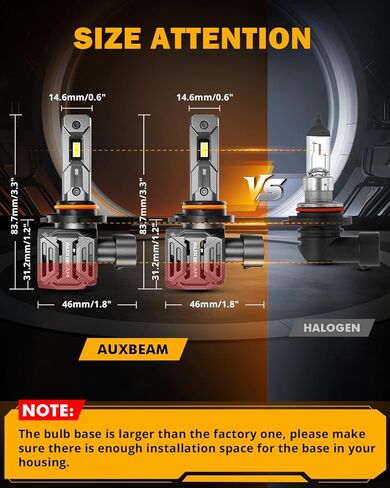 Auxbeam H11 Fog Light, 16000LM 400% Super Bright H9 H8 Fog Light For UTV ATV Offroad Vehicles in Kuwait