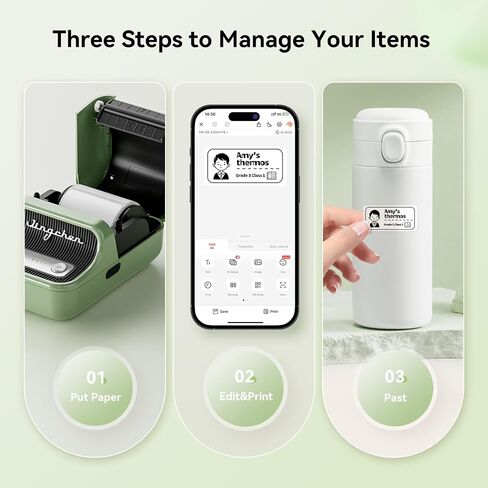 Niimbot B21 Pro Sticker Printer ، 300DPI ، تطبيق ممتع ، طابعة ملصقات محمولة ، صانع ملصقات بلوتوث للملاحظات ، سجل القصاصات ، الصورة ، المنظمة الرئيسية (أخضر) in Kuwait