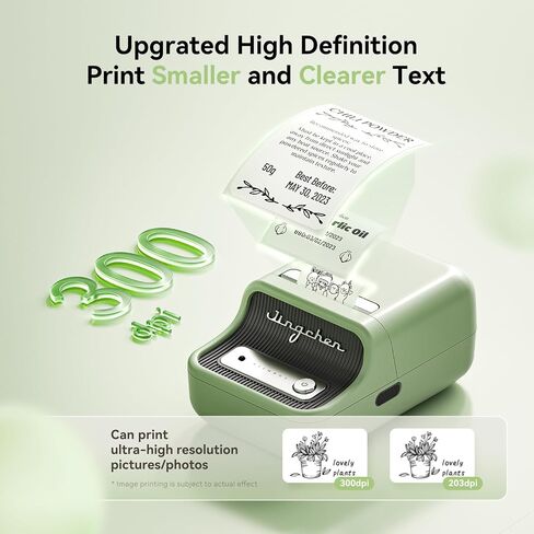 Niimbot B21 Pro Sticker Printer ، 300DPI ، تطبيق ممتع ، طابعة ملصقات محمولة ، صانع ملصقات بلوتوث للملاحظات ، سجل القصاصات ، الصورة ، المنظمة الرئيسية (أخضر) in Kuwait