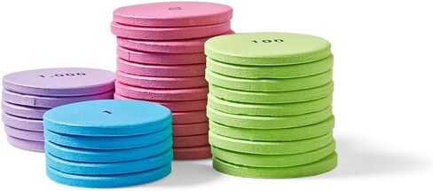 Hand2Mind Foam Place القيمة أقراص القيمة 4 القيم ، والرقائق العد للأطفال ، وعدادات الرياضيات رياض الأطفال ، ومستلزمات مدرس الرياضيات ، و 10 من معالجات الرياضيات للمدرسة الابتدائية (حزمة 200) in Kuwait