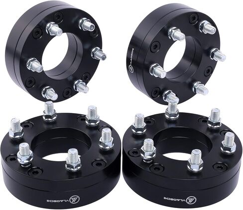 VLAOSCHI Black Forged 5x4.5 to 6x5.5 Wheel Adapters 2 Inch with 14x1.5 Studs Compatible with Jeep Ford-Dodge-Honda-Toyota-Lexus 5 to 6 Lug Wheel Adapter (Adapt 6x139.7 Rim on 5x114.3 Car) - Pack of 4 in Saudi Arabia