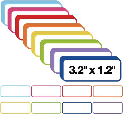 72 Pcs Dry Erase Magnetic Labels, 3.2 x 1.2 Colored Border Reusable Writable Magnetic Name Tags Magnetic Label Stickers for Whiteboard, Refrigerator, Locker Classroom Office Home (8 Colors) in Saudi Arabia