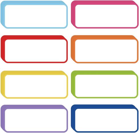 72 Pcs Dry Erase Magnetic Labels, 3.2 x 1.2 Colored Border Reusable Writable Magnetic Name Tags Magnetic Label Stickers for Whiteboard, Refrigerator, Locker Classroom Office Home (8 Colors) in Saudi Arabia