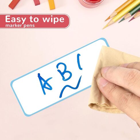 72 Pcs Dry Erase Magnetic Labels, 3.2 x 1.2 Colored Border Reusable Writable Magnetic Name Tags Magnetic Label Stickers for Whiteboard, Refrigerator, Locker Classroom Office Home (8 Colors) in Saudi Arabia