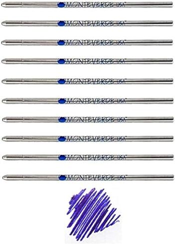 Monteverde D1 Ballpoint Refill to Fit Mini and Multi Functional Pens, Medium Point, Soft Roll, 10 Per Pack (Bulk Packed) (Black) in Kuwait