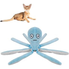 ألعاب Catnip Cats Andiker للقطط ، 10.63 بوصة من لعبة الأخطبوط اللطيفة ، لعبة القط الفخمة مع ألعاب القطط التفاعلية الناعمة للقطط الداخلية للقطط الداخلية تلعب مضغ العض (أزرق)