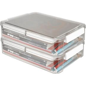 2 PCS A4 Paper Storage Box Clear Class Plastic Case 9x13 Scrapbook Case Case Box A4 Paper Storage Boats for Craft ، Document ، Photo ، Book