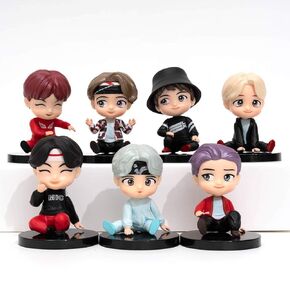 MC TTL 7PCS BTS TOPPARS TOPPERS مجموعة من الأعمدة العليا للأغنية العليا لمستلزمات حفلات عيد ميلاد BTS (وضع الجلوس)