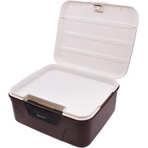 RUIAN Portable Combination Lock Box-Plastic Lockable Storage Container with Code Safe, Versatile Organizer for Home Office Travel School Business (White&Small)