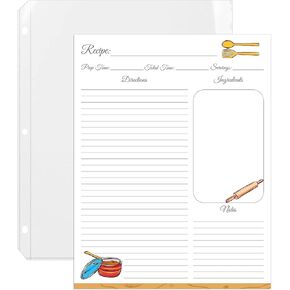 Lubudingjoy Premium Nexpe Paper لعمل 8.5 "× 11" ، أوراق بطاقة وصفة بحجم حرف التصميم الرائعة 30 أكمامًا بلاستيكية