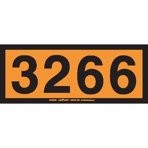 Labelmaster ZOPEZ3266 UN3266 Panel Hazmat Placard, E-Z Removable Vinyl, Orange (Pack of 25)