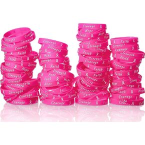 Sratte Breast Cancer Aways Winal Bink Ribbon Bracelets Rubber Ristbers for Women Party Public Event