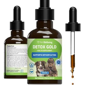 Pet Wellbeing Detox Gold for Dogs - Vet-Formulated - Gentle Detoxification & Elimination Support - Natural Herbal Supplement 2 oz (59 ml)