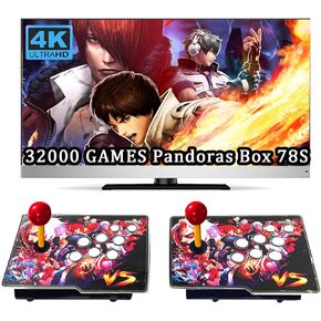 32000 في 1 Pandoras Box 78S Retro Arcade Game Console ، 4 Player 3D Magical Modified Game ، Search Save Delete Cheat Function ، قائمة مفضلة ، كومبو واحد ، 128G TF ، وحدة تحكم منفصلة