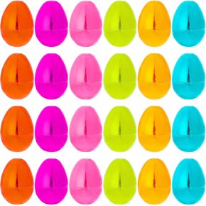 Baotongle 24pcs قابلة للملء البيض عيد الفصح ألوان زاهية معاد
