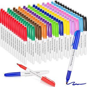 Thenshop 156 PCS علامات دائمة الجزء الأكبر 12 ألوانًا متنوعة نقطة دائمة علامات دائمة ملصقات مضاد للماء جافة ، تعمل على الورق ، الزجاج ، المعادن ، السيراميك ، البلاستيك ، الخشب ، الحجر ، المعدن (متعدد الألوان)